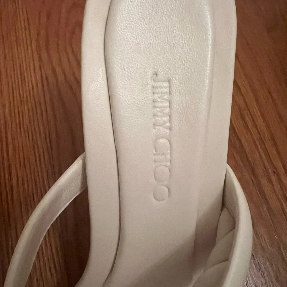 NWT JIMMY CHOO BRAIDED HEELS SIZE 37.5 7 US - Picture 3 of 13